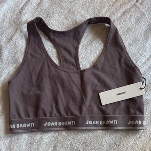 NWT JOAH Brown Sports Bra M/L Sueded Mauve